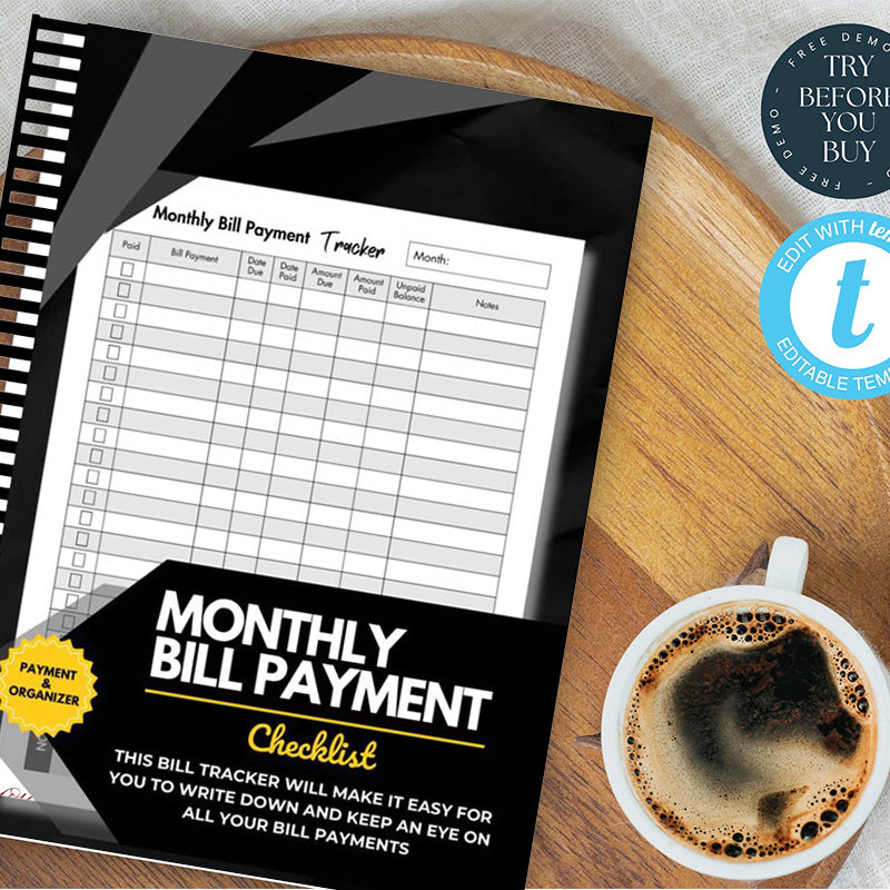 Bill Tracker-Notizbuch