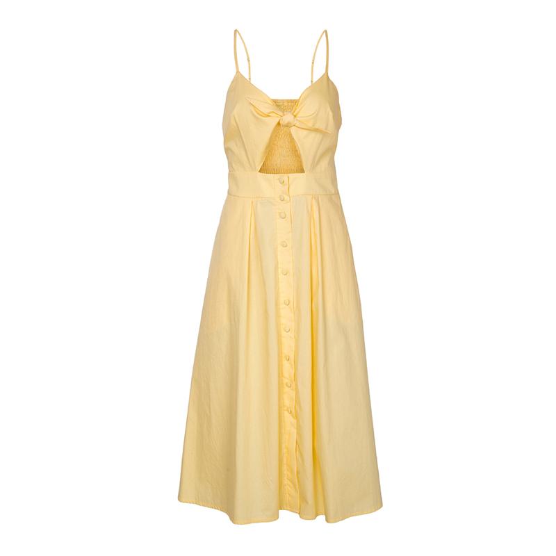 Gestricktes Kleid mit Spaghettibügel vorne