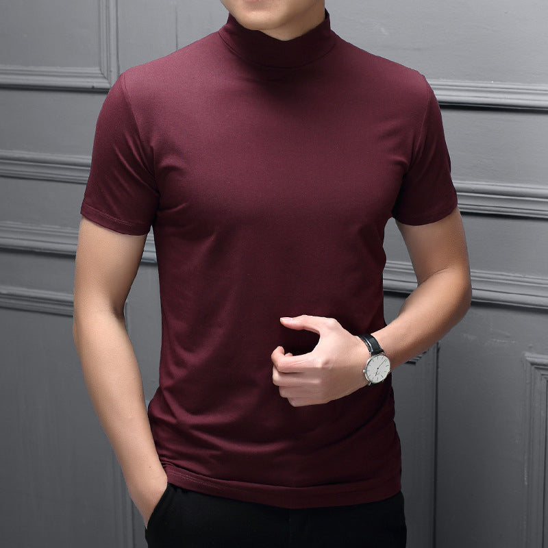 Slim Fit T-Shirt für Herren mit Stehkragen