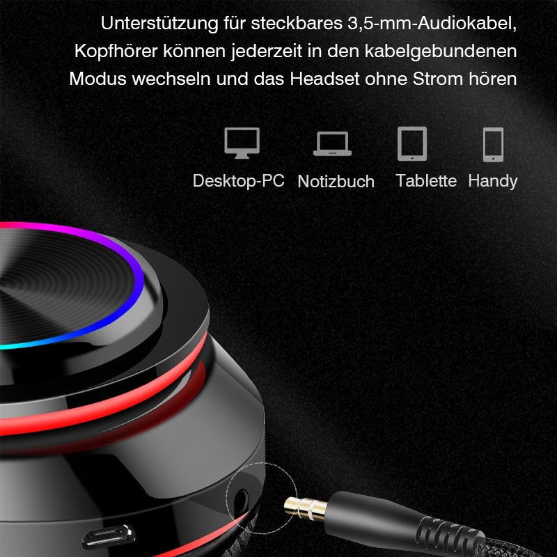 Over-Ear-Stereo Beleuchtete Bluetooth Kopfhörer