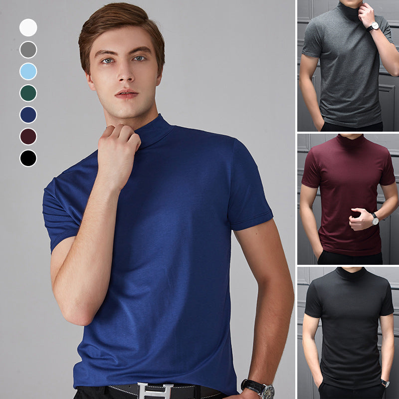 Slim Fit T-Shirt für Herren mit Stehkragen