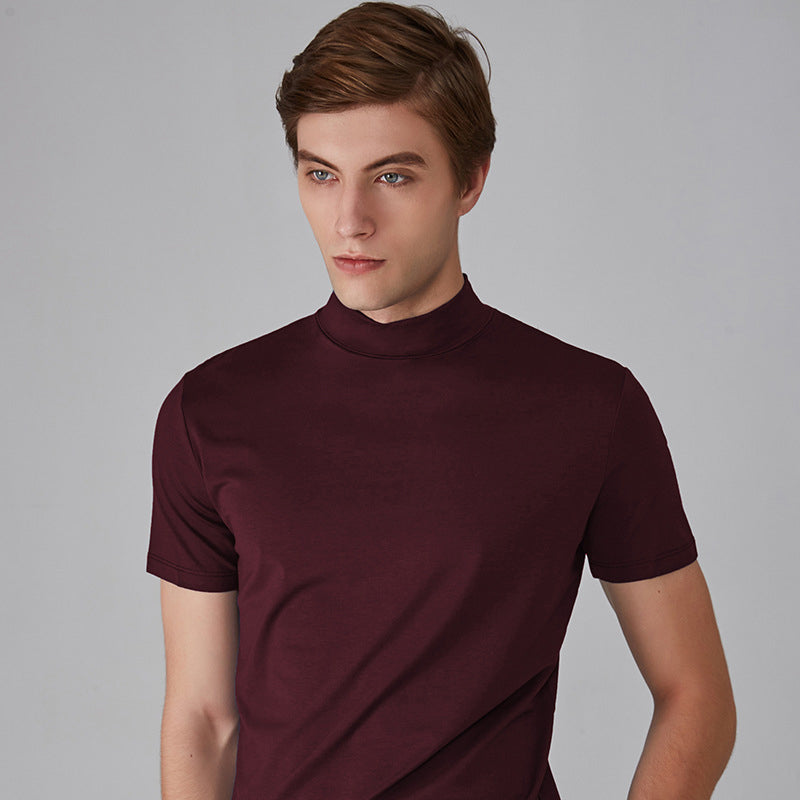 Slim Fit T-Shirt für Herren mit Stehkragen