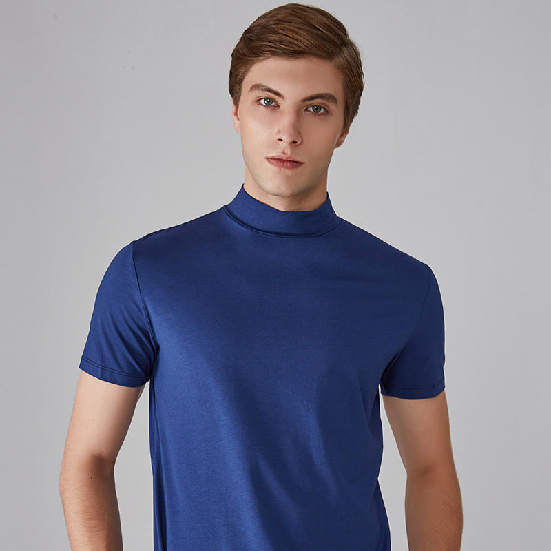 Slim Fit T-Shirt für Herren mit Stehkragen
