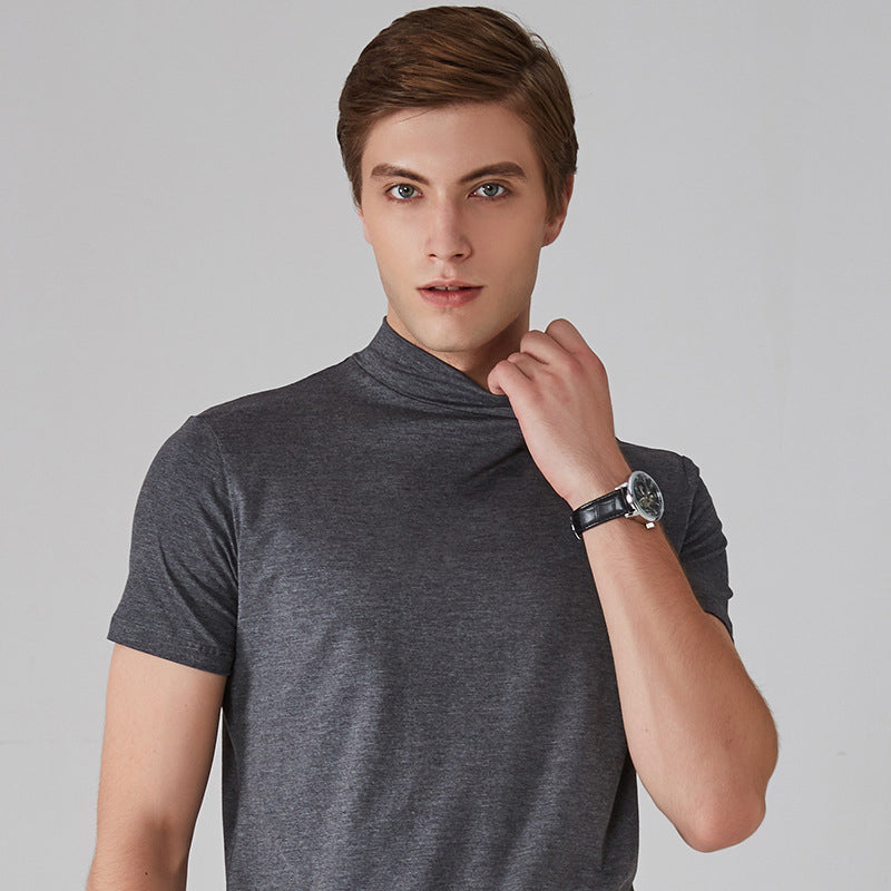Slim Fit T-Shirt für Herren mit Stehkragen